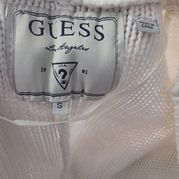 Guess Cream Knit Cardigan with Metal Snaps Size Small - Picture 6 of 7